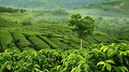 Coffee plantation, coffee growing.