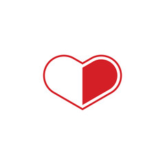 Heart icon in flat style with background.