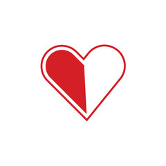 Heart icon in flat style with background.