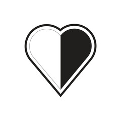 Heart icon in trendy flat design.