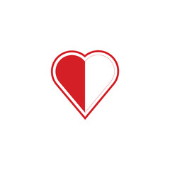 Heart icon in flat style with background.