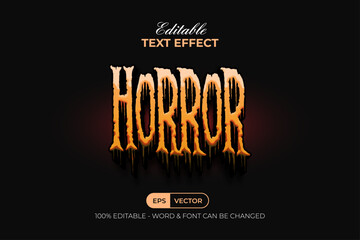 Horror Text Effect Melted Style. Editable Text Effect.
