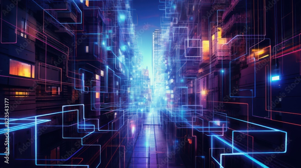Poster network of interconnected blockchain data fields,