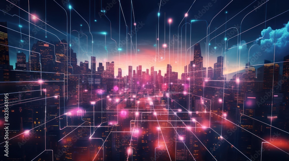 Poster network of interconnected blockchain data fields,
