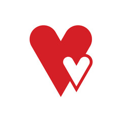 Heart icon in trendy flat design.