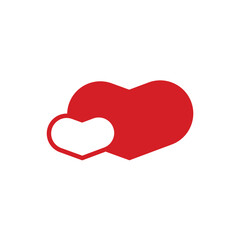 Heart icon in flat style with background.