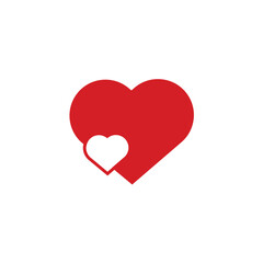Heart icon in flat style with background.