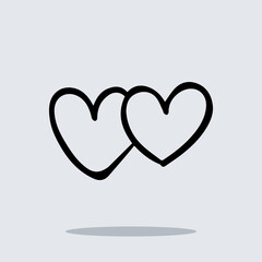 Heart icon vector. Love sign symbol vector. Heart vector icon illustration isolated on gray background