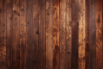 Dark wooden planks forming a vertical wall with rich brown hues and visible grain patterns