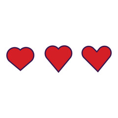 Flat Heart icon set symbol vector Illustration.
