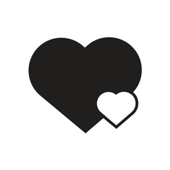 Heart icon in flat style with background.
