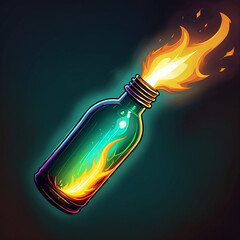 bulb with fire