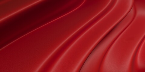 Obraz premium Abstract wave silk textured solid red color background. Wavy pattern
