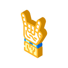 rock and roll robot hand gesture isometric icon vector. rock and roll robot hand gesture sign. isolated symbol illustration