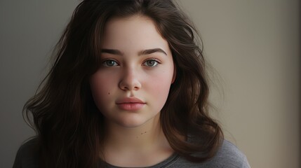 Fototapeta premium chubby teenager, fresh skin, 