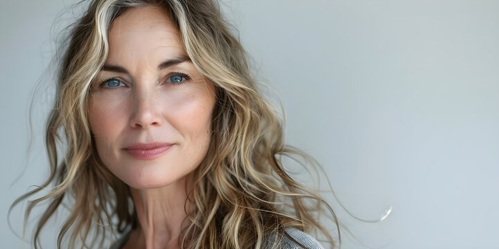 Professional senior businesswoman exudes confidence on white background with closeup headshot. Concept Headshot, Portrait Photography, Businesswoman, Confidence, Professional Attire