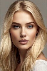 Fototapeta premium close up portrait of a woman beautiful makeup portrait of a woman