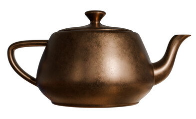 Classic TeaPot 3D rendering isolated metal