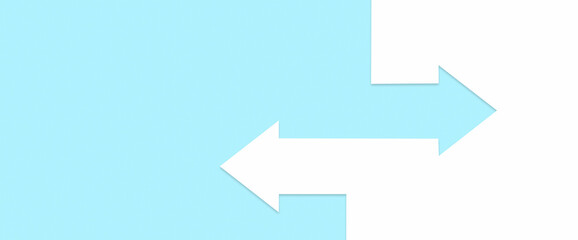Left and right paper arrows banner. Selection concept