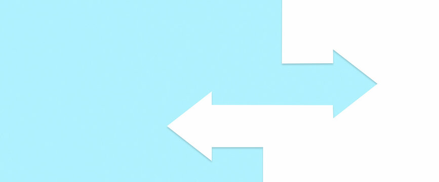Left and right paper arrows banner. Selection concept
