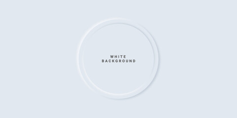 abstract background modern circle geometric with neumorphism white background. copy space. display. vector illustration. 