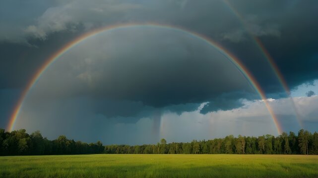 rainbow over the mountains, rainbow in the sky, abstract rainbow background