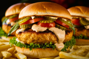 A hamburger on a plate