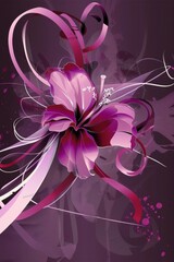 Purple Flower With White Swirls on a Purple Background