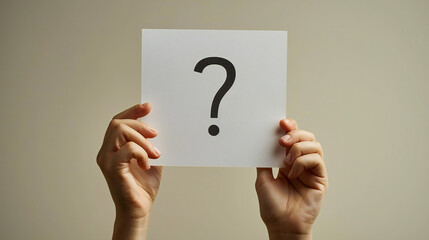 Hands Displaying Question Mark Card