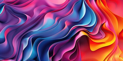 Obraz premium Colorful abstract wave flow. Curves and waves abstract banner design. Elegant wavy background. Multicolored holographic iridescent neon curved in motion. Element for backgrounds, wallpapers and covers