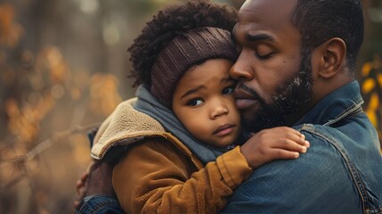 Fototapeta premium Unconditional Love: A Father's Sacrifice for His Child's Comfort