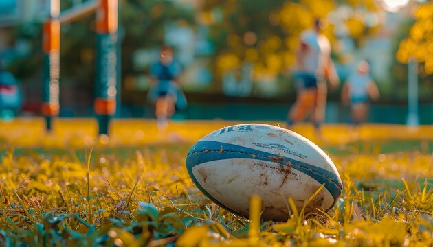 Precision kick  rugby sevens conversion at olympic games, close up showcase of skill and accuracy - Powered by Adobe