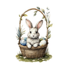 easter bunny with eggs