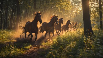 Generate a visual narrative of horses exuding elegance