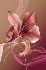 Pink Flower on Brown Background