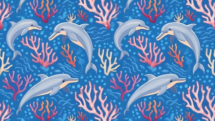 Pattern dolphin in sea background