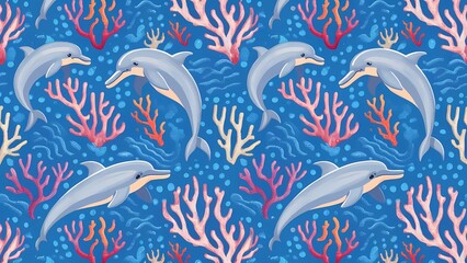 Pattern dolphin in sea background