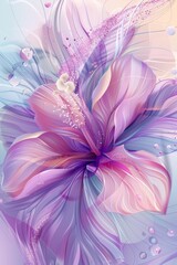 Purple Flower on Blue Background