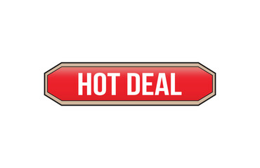 Hot deal red ribbon label banner.