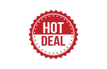 Hot deal red ribbon label banner.