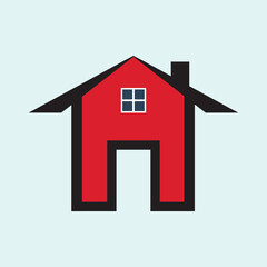 Home logo icon flat vector illustration.