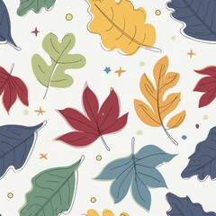 Fototapeta premium seamless pattern with autumn leaves