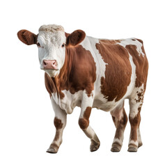 Hereford cow on the transparent background PNG. AI generative	
