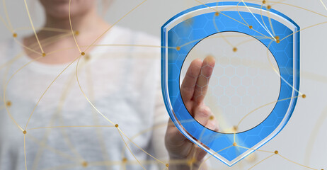 Information technology protected with firewall, secure access and encryption against cyber