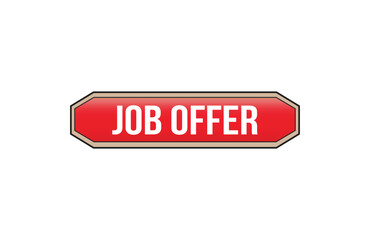 Job offer red ribbon label banner.