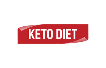 Red banner keto diet on white background.