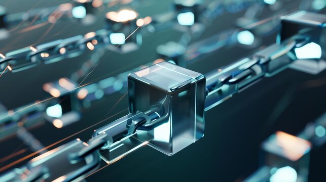 A conceptual illustration of a blockchain's consensus mechanism, highlighting the process of validating and adding new blocks to the chain.