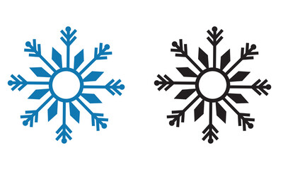 Set blue snowflake icons collection isolated on white background. Vector illustration. EPS 10/AI