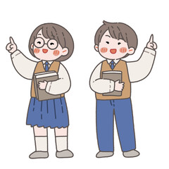 girl and boy with a book