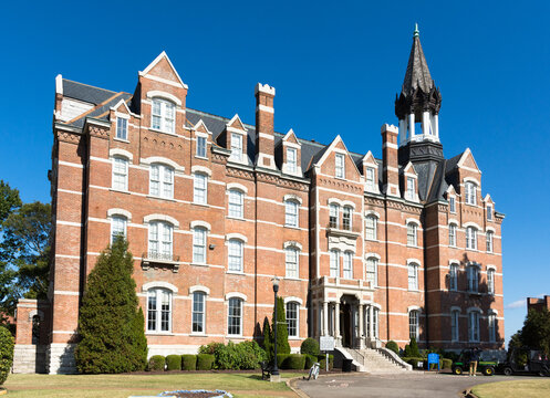 Nashville, TN - USA: Jubilee Hall on the Historic Black College campus of Fisk University. Full sun, blue sky.